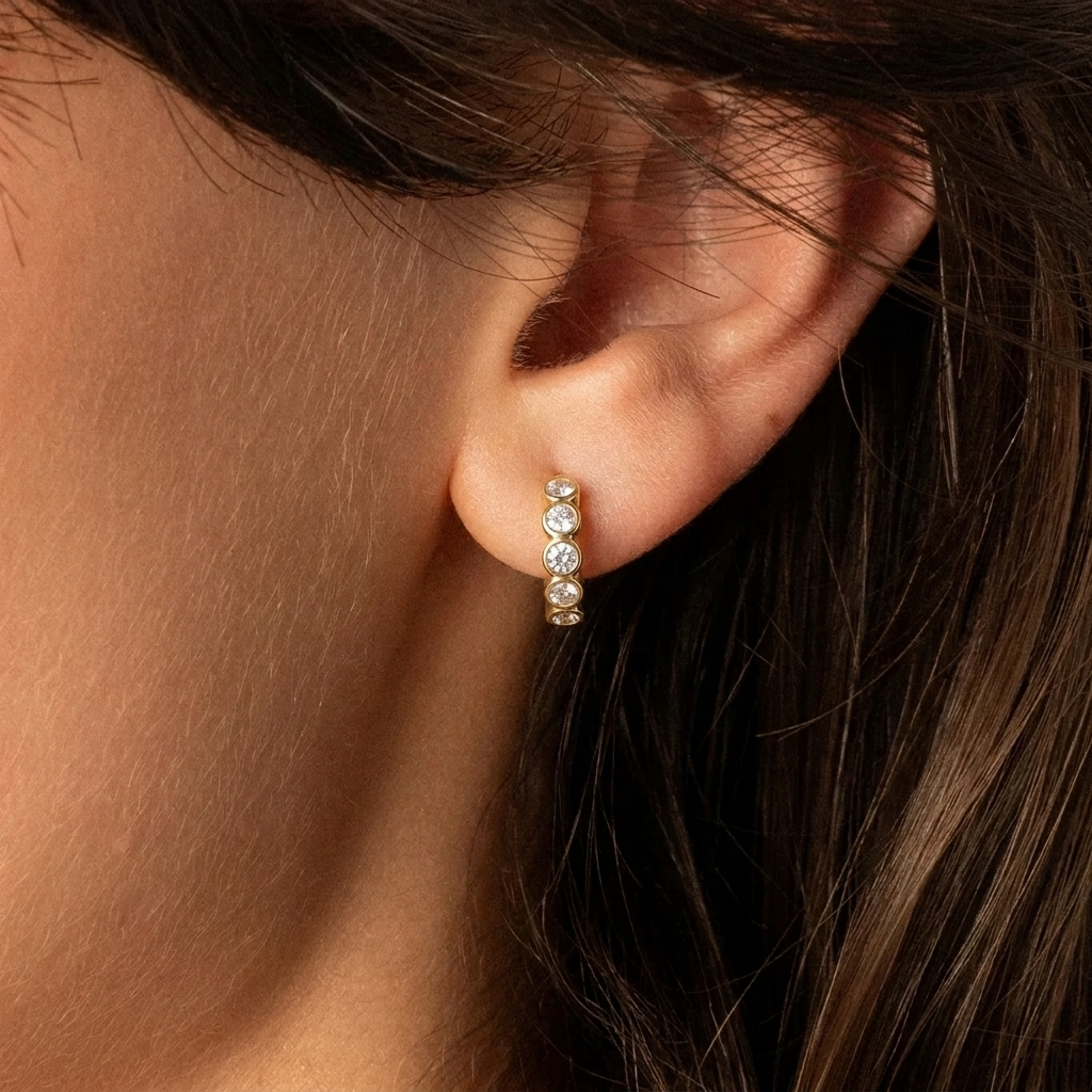 Small Gold Huggie Earrings Margot