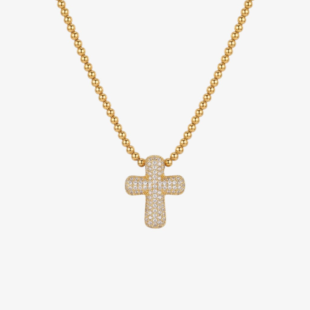 Sparkling Gold Cross Necklace Margot