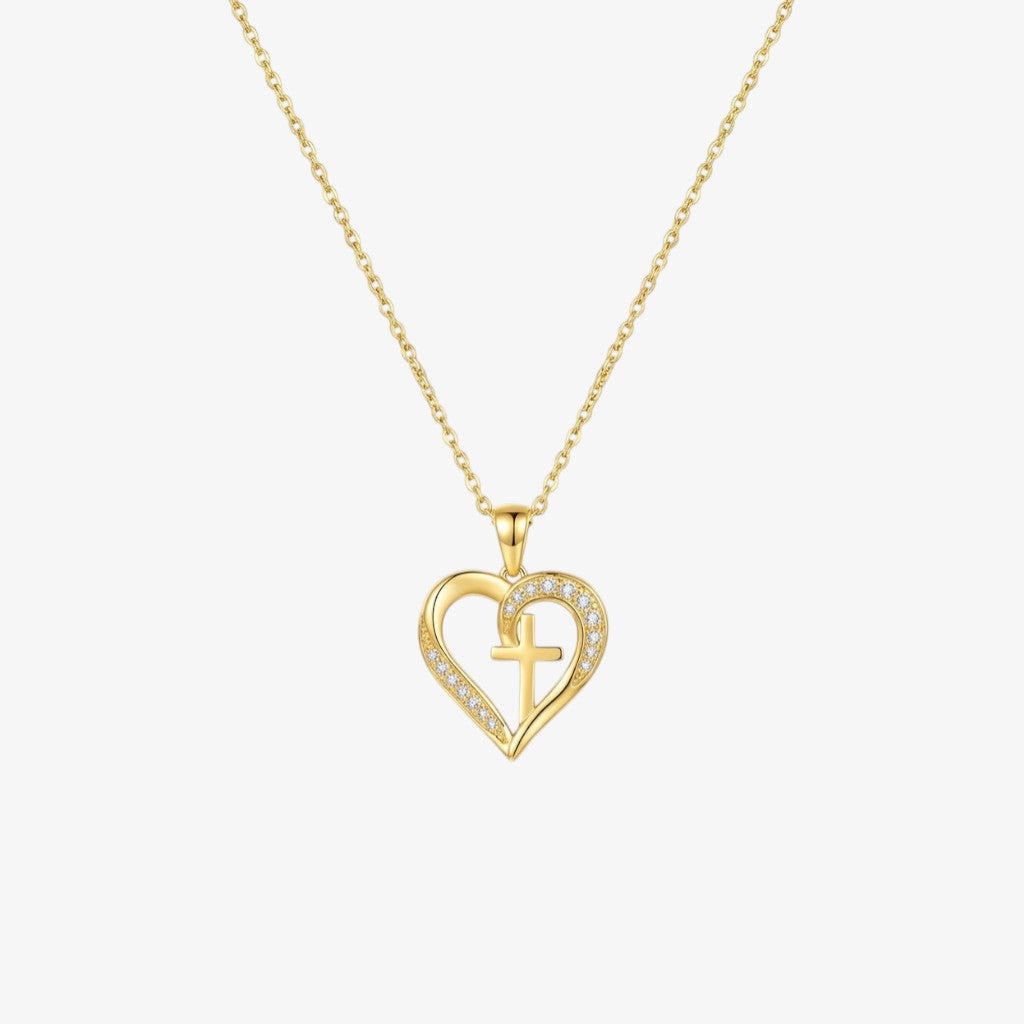 Sparkling Gold Cross Necklace Margot