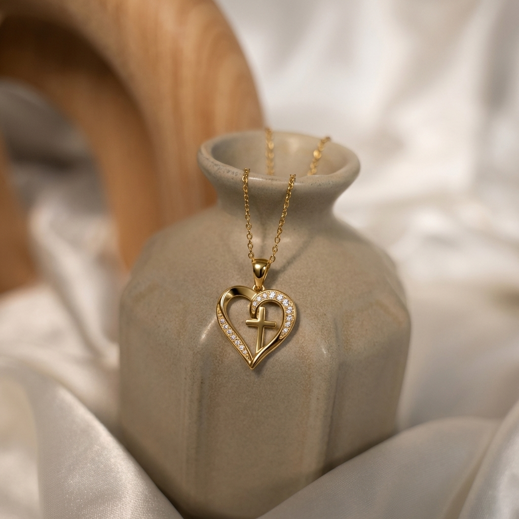 Sparkling Gold Cross Necklace Margot