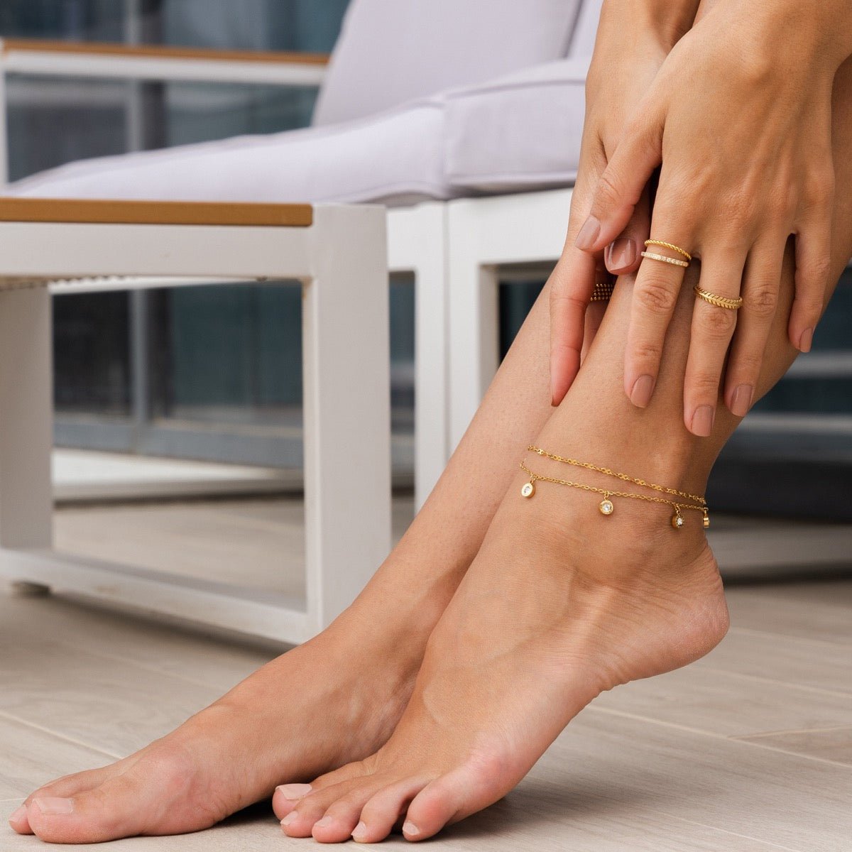 Sparkling Zirconia Anklet Bracelet Margot
