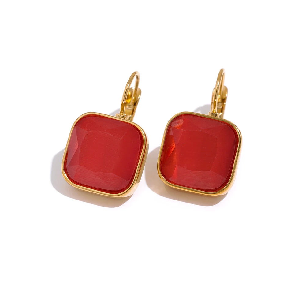 Square Gold Drop Earrings Margot