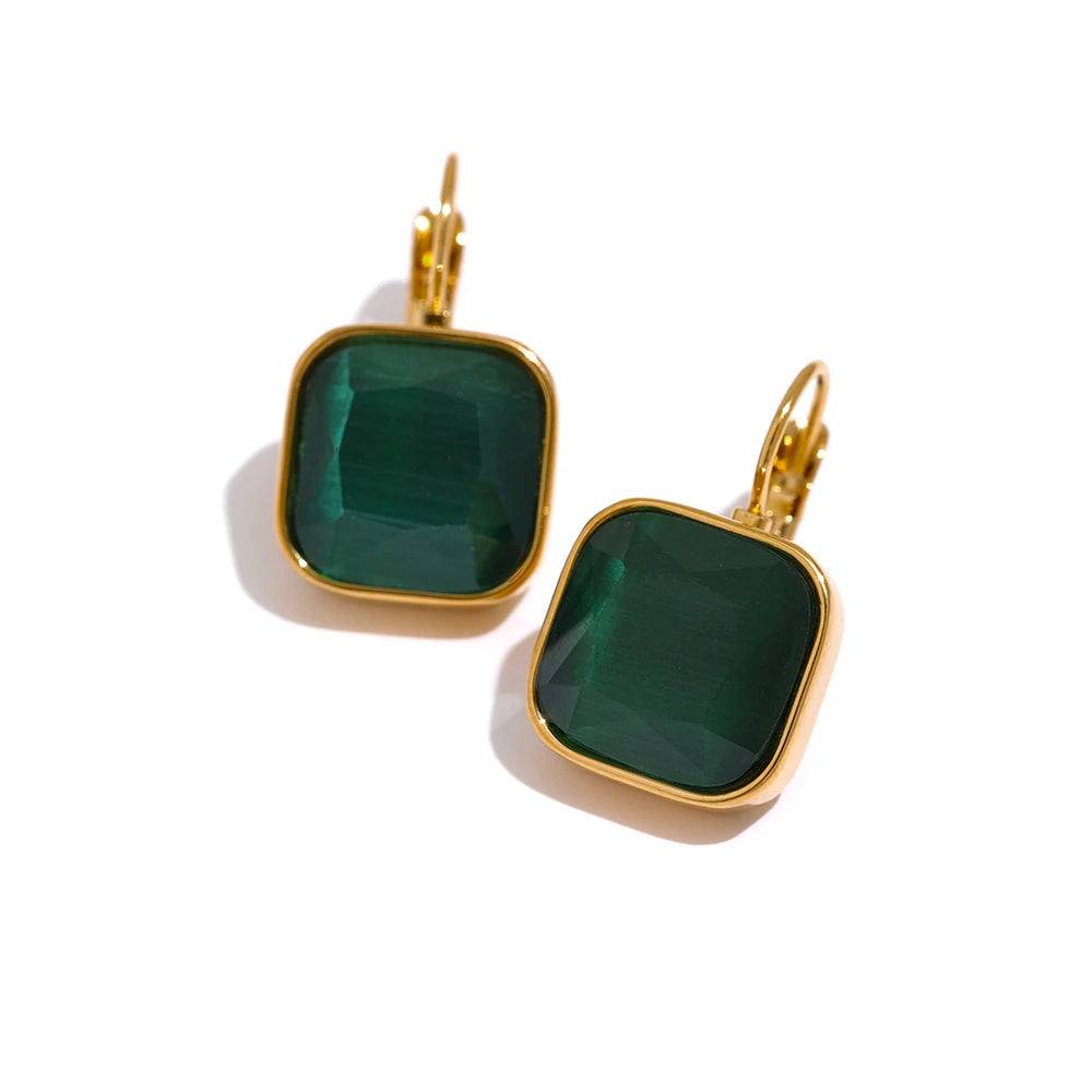 Square Gold Drop Earrings Margot