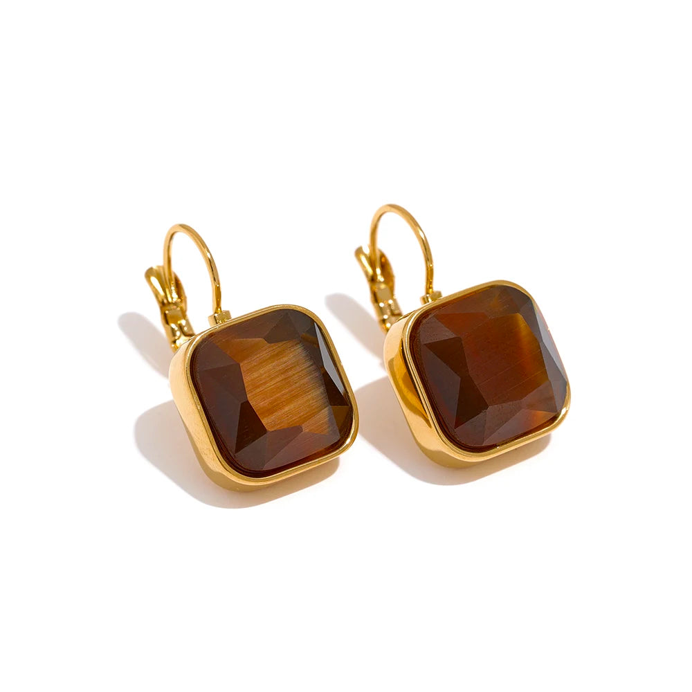 Square Gold Drop Earrings Margot