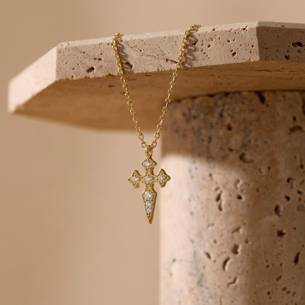 Sword-Shaped Gold Necklace Margot
