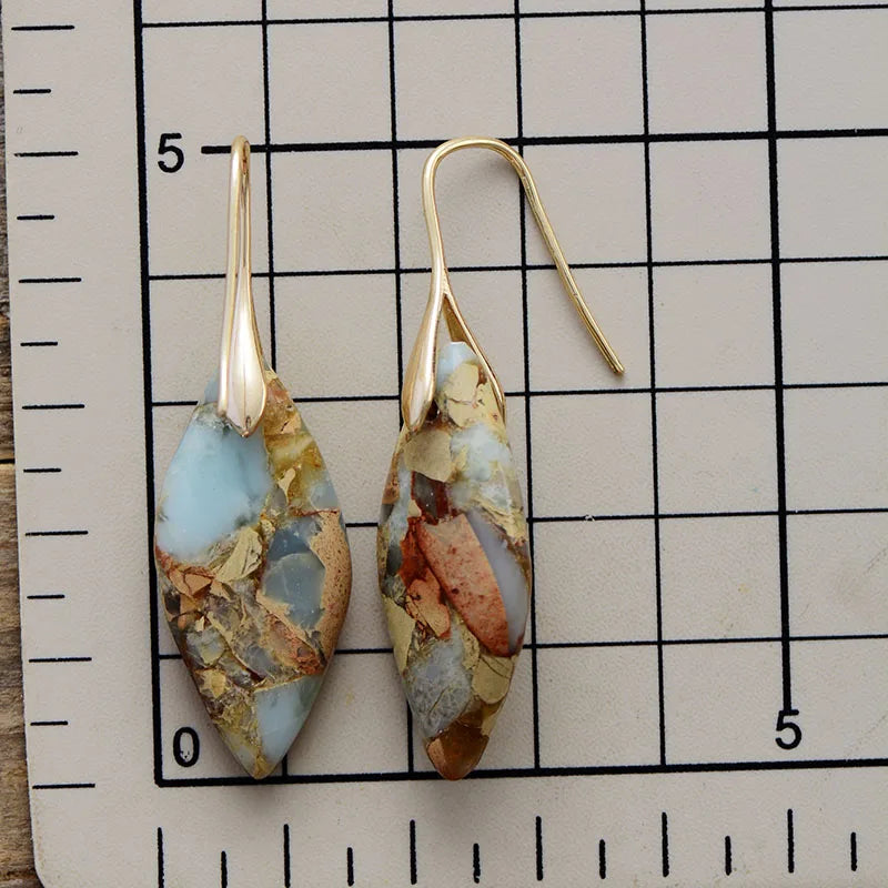 Teardrop Natural Stone Earrings Silver Margot