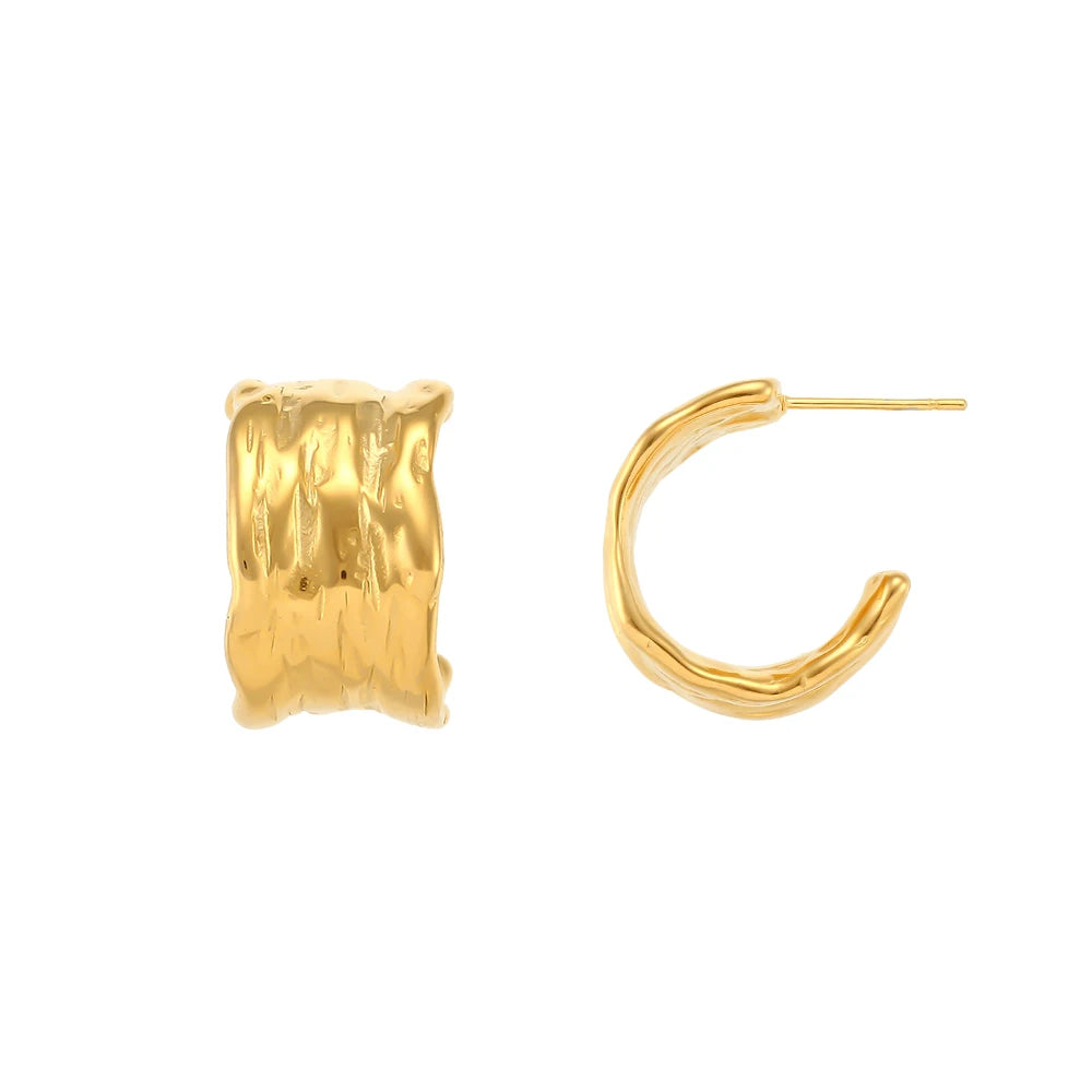 Textured Gold Hoop Earrings Margot
