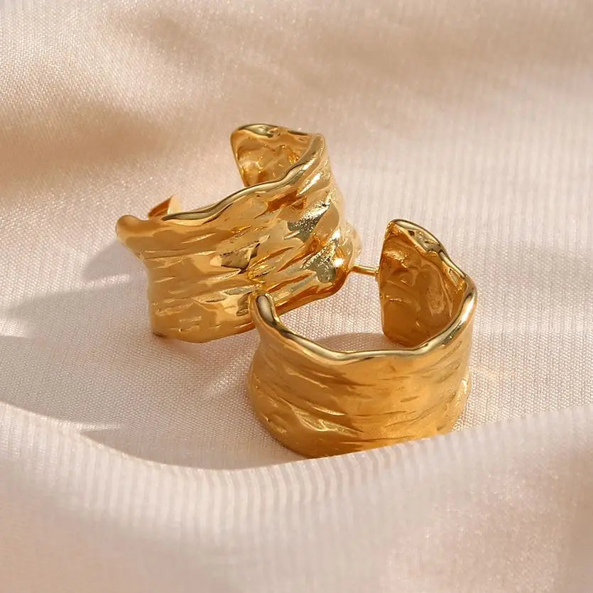 Textured Gold Hoop Earrings Margot