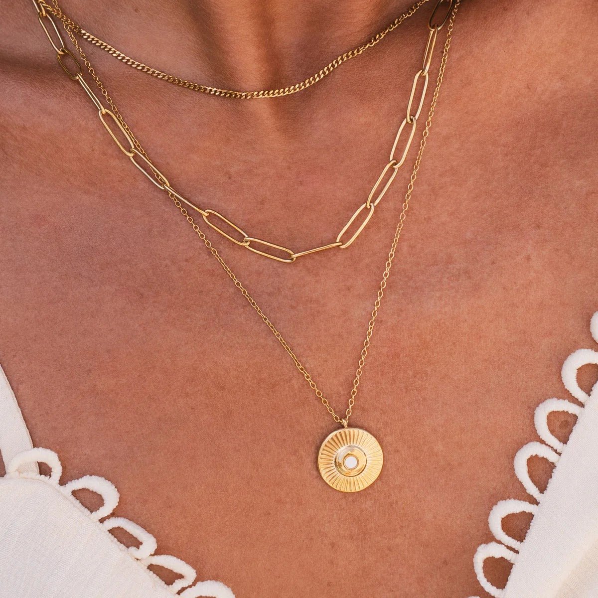Textured Gold Necklace Margot