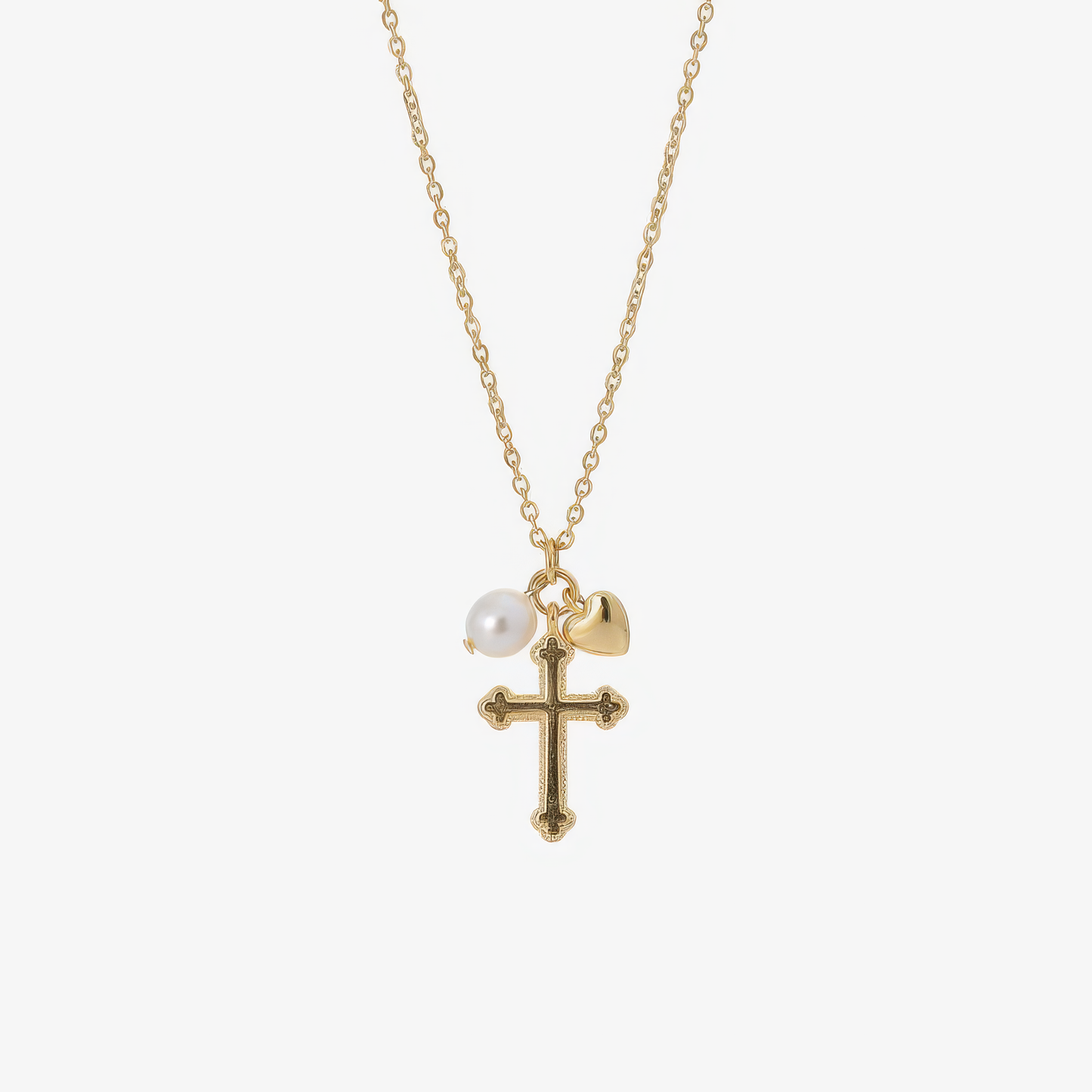 Triple Charm Gold Necklace Margot