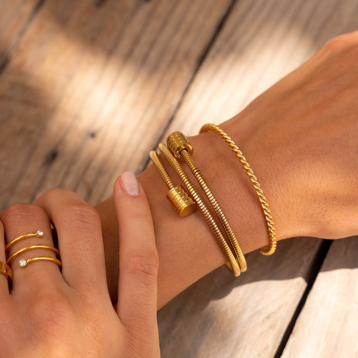 Triple Spiral Gold Bracelet Margot