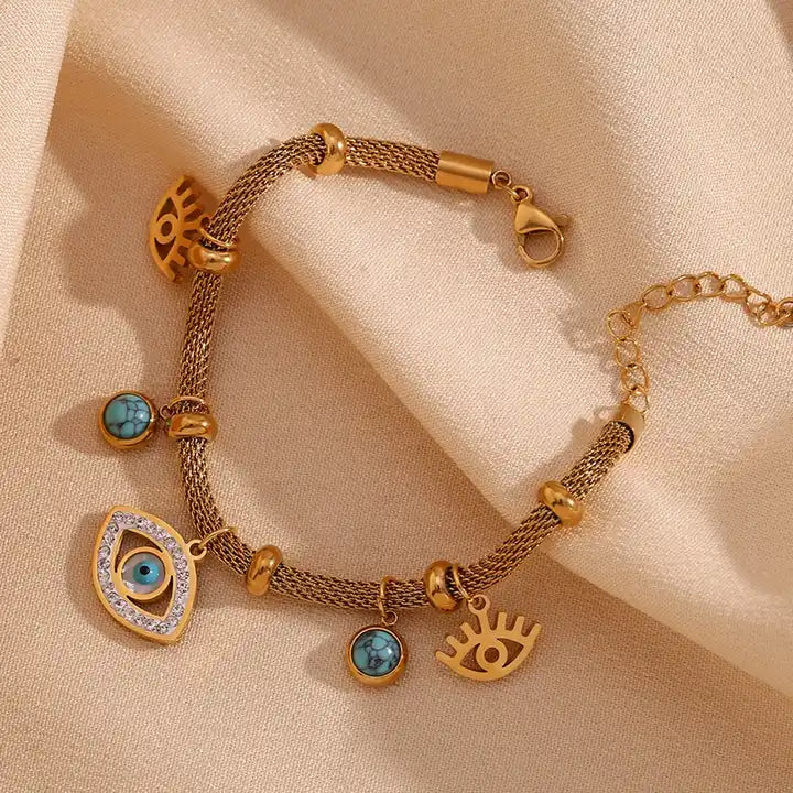 Turquoise Evil Eye Necklace Set Margot