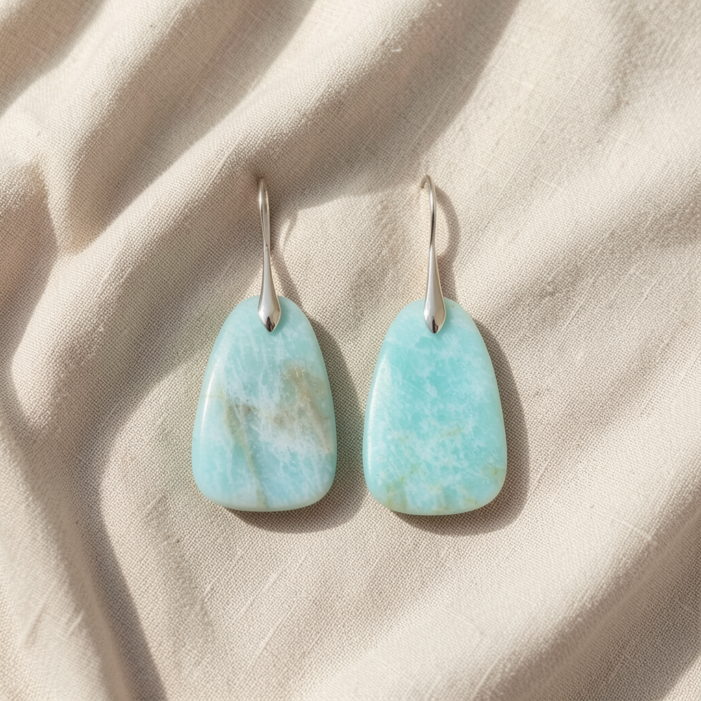 Turquoise Stone Earrings Gold Margot