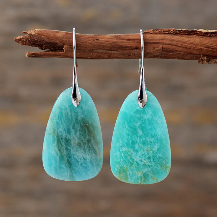 Turquoise Stone Earrings Gold Margot