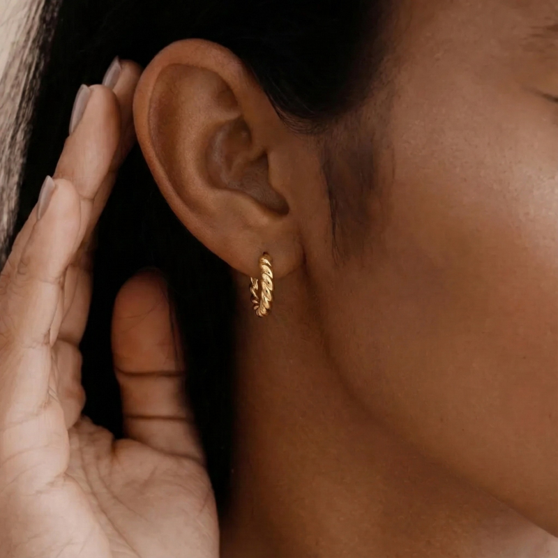 Twisted Gold Hoop Earrings Margot