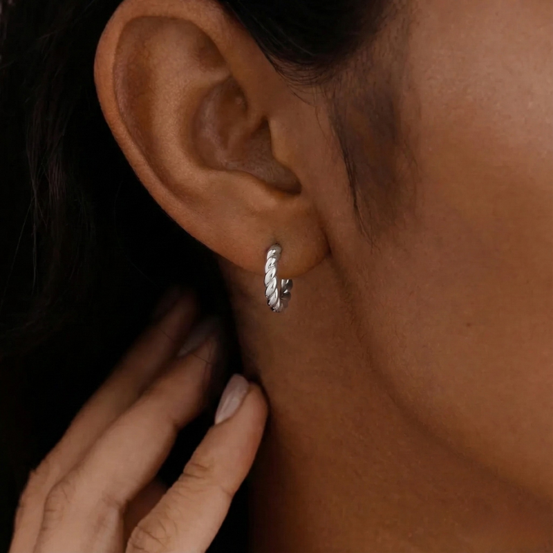 Twisted Gold Hoop Earrings Margot