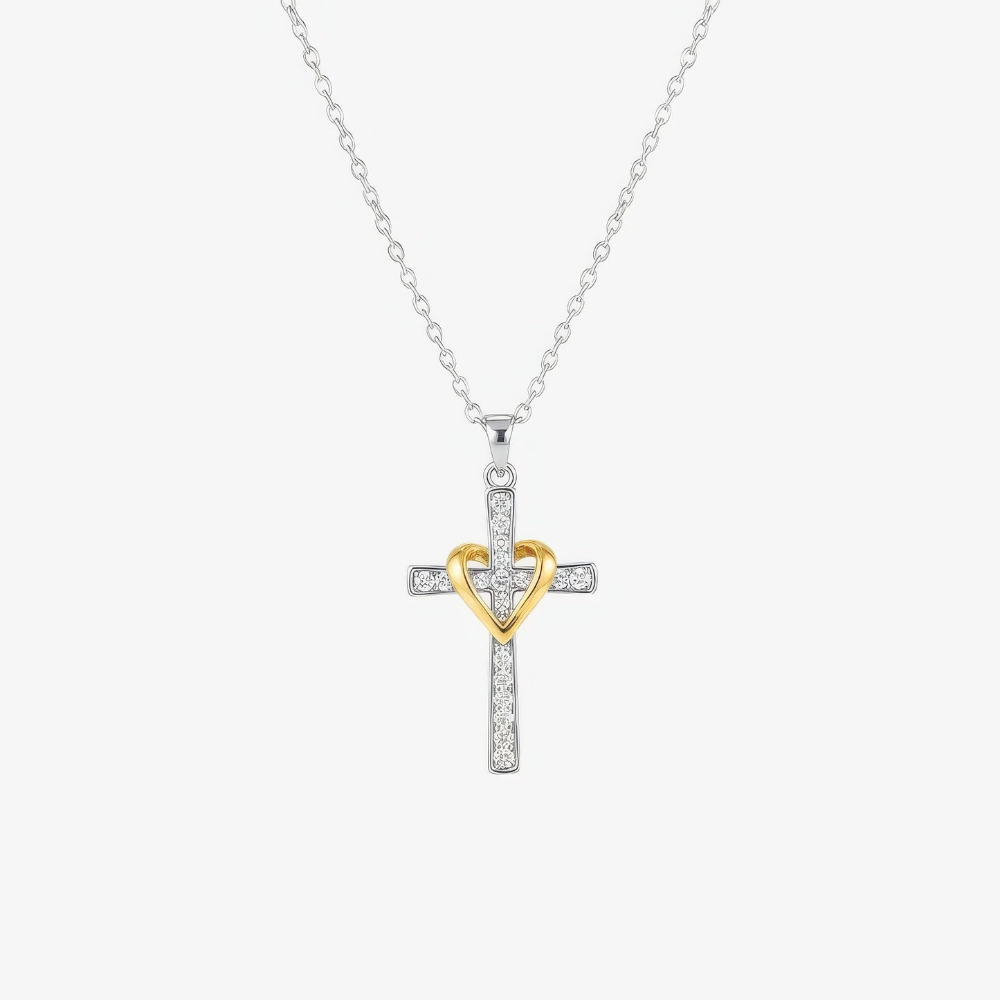 Two Tone Gold Cross Necklace Margot