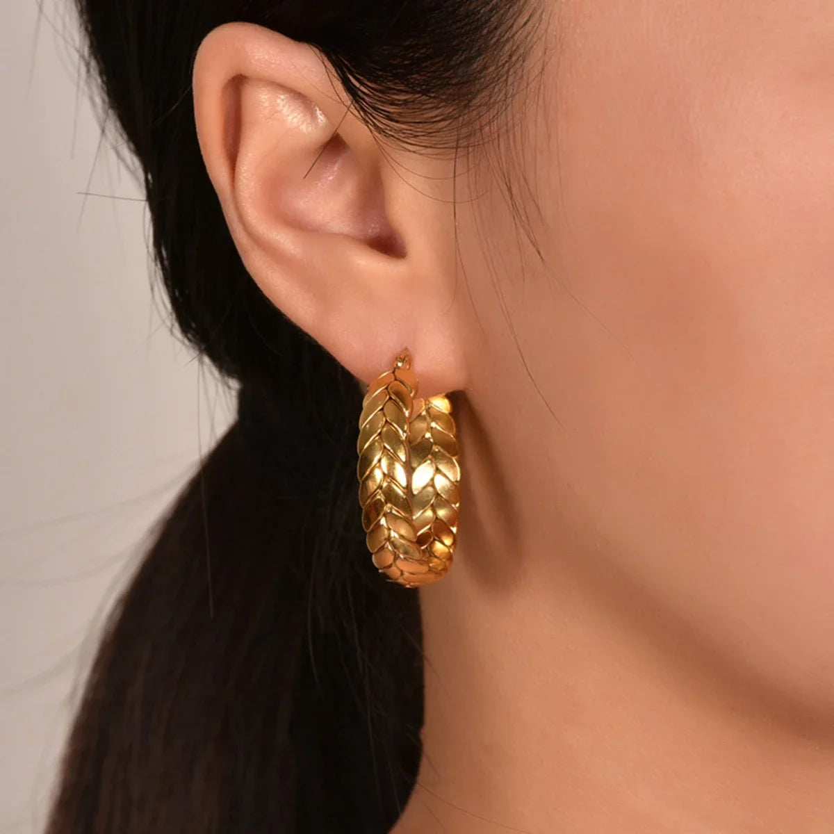 Wheat Gold Hoop Earrings Margot