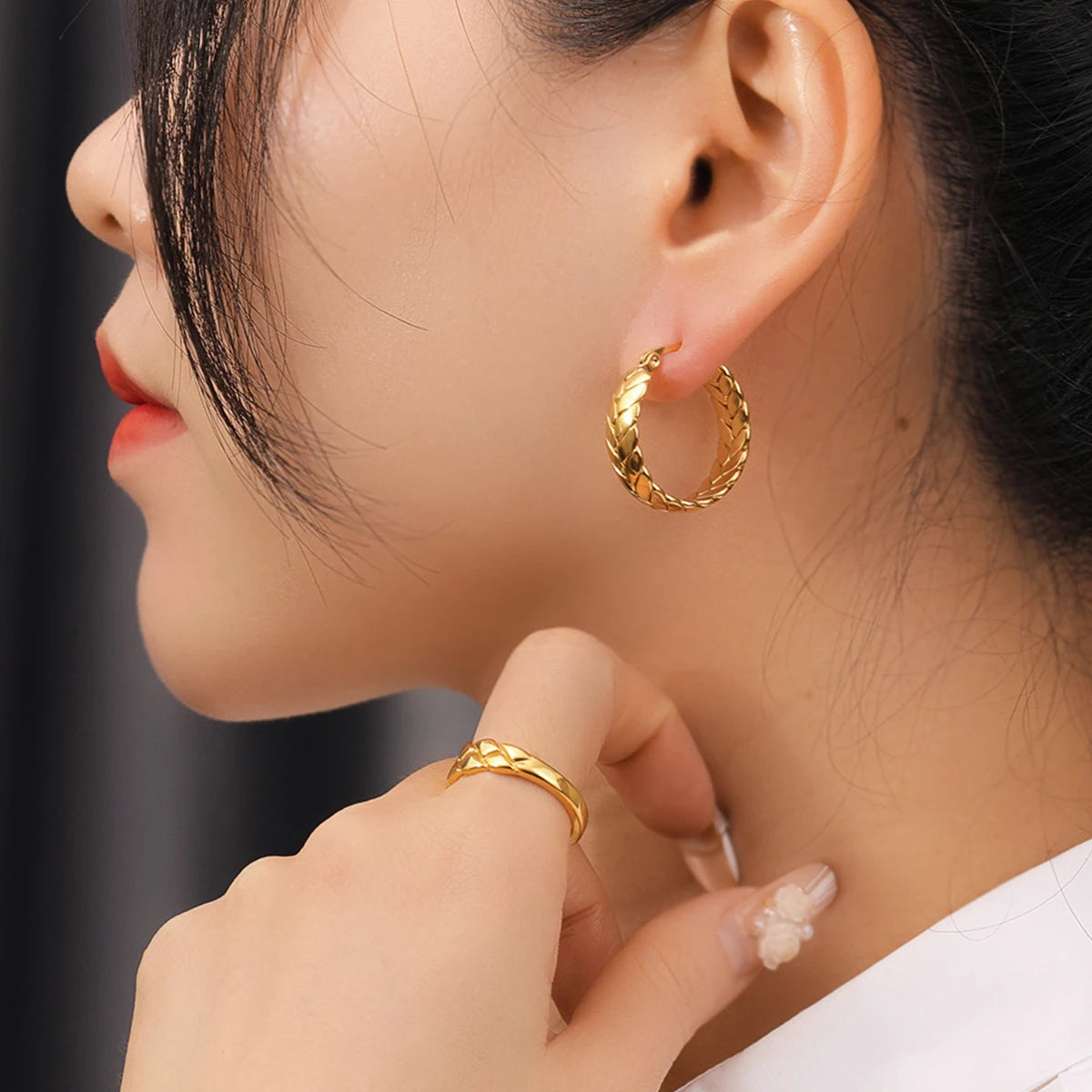 Wheat Gold Hoop Earrings Margot