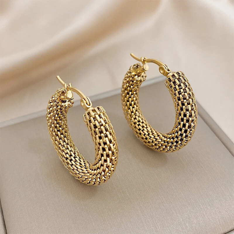 Woven Gold Hoop Earrings Margot