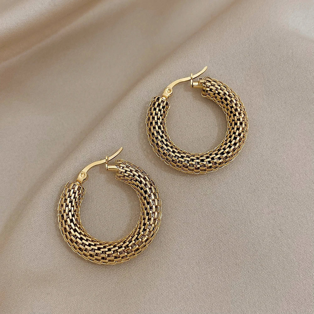 Woven Gold Hoop Earrings Margot