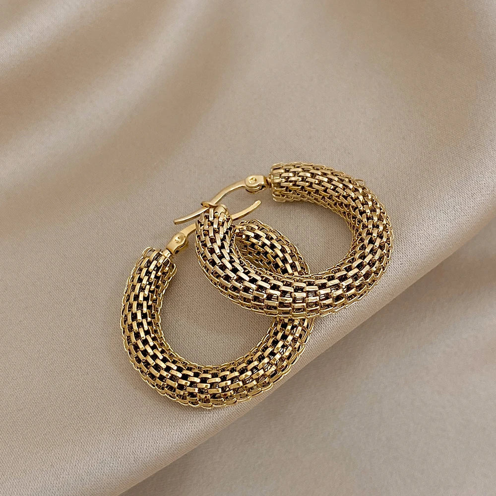 Woven Gold Hoop Earrings Margot