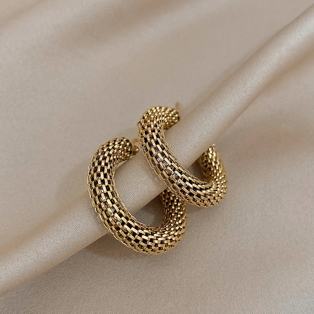 Woven Gold Hoop Earrings Margot