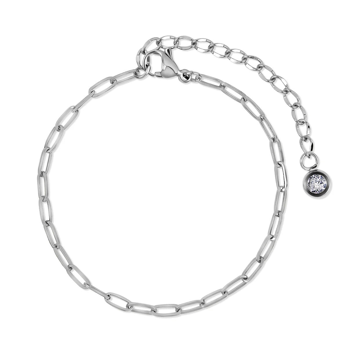 Zirconia Chain Bracelets Set Silver Margot